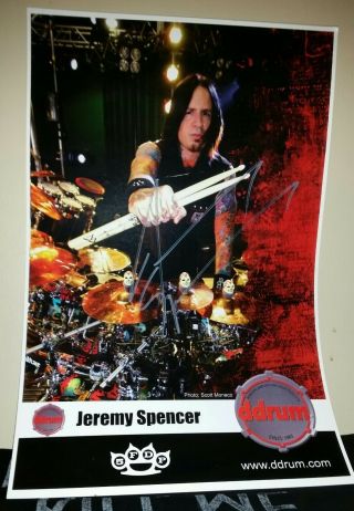 Five Finger Death Punch Rare Signed Rp Jeremy Spencer Ddrum Poster