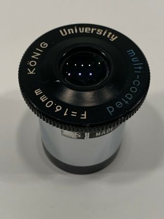 University Optics 16mm Konig Wide Field 1.  25 " Rare Flat Top Eyepiece