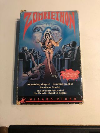 Zombiethon Vhs Wizard Big Box Not Reissue Rare Oop Zombies