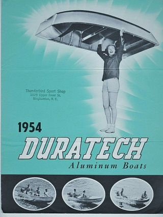 Rare 1954 Duratech Aluminum Boats Brochure - Mid Century Colors & Illustrations