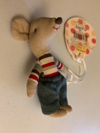 Maileg Mice,  Vintage Red Smile,  Rare Linen Ears,  Older Style Arms Mouse