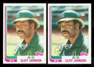 1982 Topps Pure True Blackless 422 Cliff Johnson Very Rare " A " Card Variation