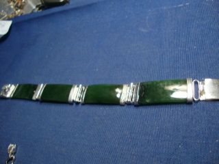 Oriental Jade Rare Sterling Silver Thick Big Chunky Bracelet