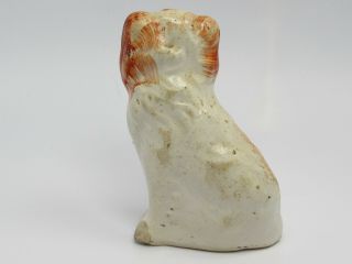Rare Small Antique Staffordshire Spaniel Dog Pottery Hand Decorated Figurine 2