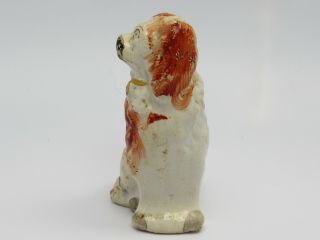 Rare Small Antique Staffordshire Spaniel Dog Pottery Hand Decorated Figurine 4