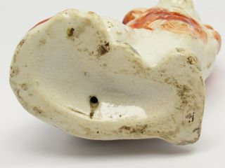 Rare Small Antique Staffordshire Spaniel Dog Pottery Hand Decorated Figurine 5