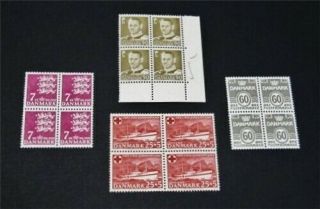 Nystamps Denmark Stamp Og Nh Rare Blocks