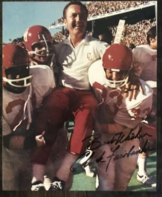 Chuck Fairbanks Signed 8x10 Photo.  Oklahoma Sooners & Nfl Legend.  In Person.  Rare
