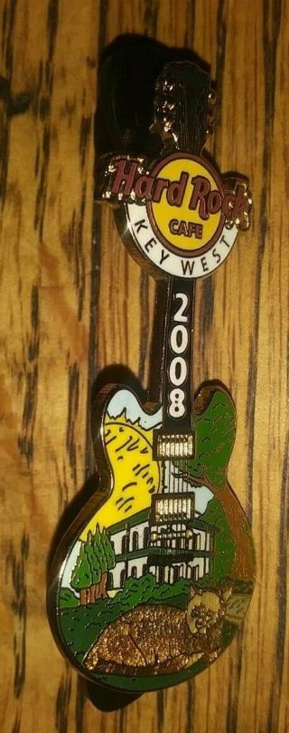 Hard Rock Cafe Hrc 2008 Key West Fl Kitty Cat Guitar Collectible Pin Rare /le