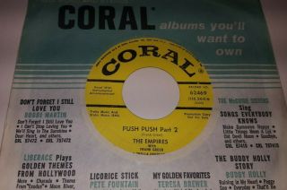 The Empires Push Push Rare 1965 Northern Soul 45 Coral 62469 Frank Greer Mod R&b