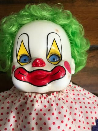 Vintage 1981 Gatabox Perfekta Clown Doll 14” Rare Green Hair
