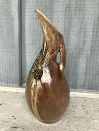 Rare Vintage Pine Cone Ceramic Vase Dakota Pottery Jug Signed Gladys? Unique