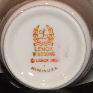RARE DISCONTINUED LENOX CHINA WIND SONG DEMI / DEMITASSE CUP & SAUCER SET 3
