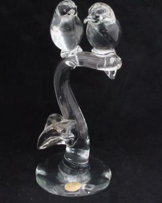 Livio Seguso Murano Glass Love Birds Sculpture 9 3/4” Rare Stunning