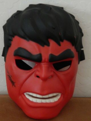 Stan Lee signed/autographed Red Hulk Mask 