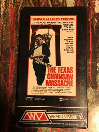 The Texas Chainsaw Massacre Vhs Wizard Video Rare Horror Full Flap Box