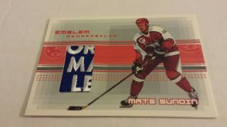 2000 - 01 Bap Itg Emblem Memorabilia Mats Sundin Rare Maple Leafs Vhtf