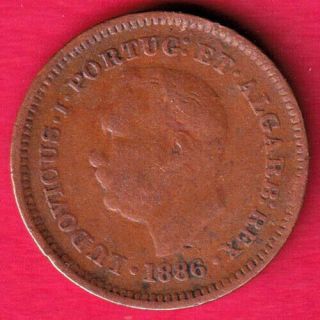 India Portugueza - 1886 - Oitavo - Ludovicus I - De Tanga - Rare Coin Bq22