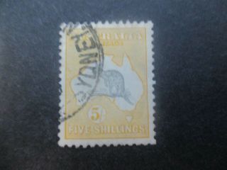 Kangaroo Stamps: 5/ - Yellow Smw - Rare (d362)