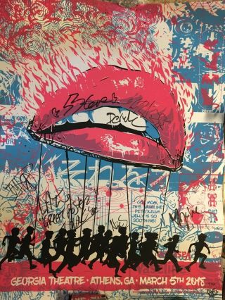 Flaming Lips Autographed Poster Print Wayne Coyne Signed Limited Rare Nm Pink