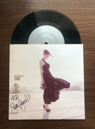 Signed Rare Sara Bareilles Stay/beautiful Girls Vinyl Record