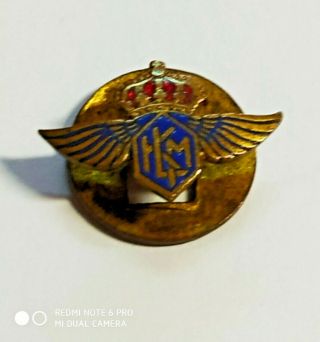 Antique And Rare Button Pin Badge From Klm - Royal Dutch Airlines - Portugal