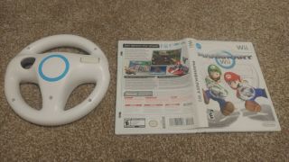 Mario Kart Wii - Complete Rare Classic W/ Racing Wheel - Nintendo Wii Or Wiiu