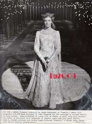 Vanessa Redgrave Vintage Photo 1967 " Camelot " Rare Gown Portrait