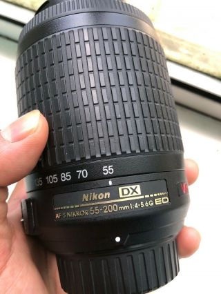Nikon Af - S Dx Nikkor 55 - 200mm 1:4 - 5.  6g Ed Len.  Rarely