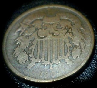 Rare 1864 Two Cent 2c Piece Csa Confederate Civil War Ddo Counterstamp Coin