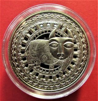 Belarus 1 Rouble 2009 Zodiac Sightaurus - Bull Rare Coin In Capsule