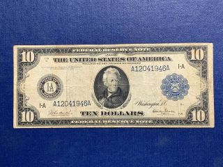 Rare Glass Boston 1914 $10 Federal Reserve Note