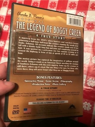 The Legend of Boggy Creek (DVD,  2002) VERY RARE 1972 HORROR MYSYERY Like 2