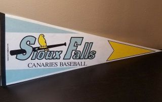 Rare Sioux Falls Canaries Baseball Pennant Milb Trench 1993 North Division