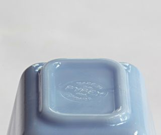 Vintage Rare PYREX Blue Delphite Refrigerator Dish 501 With Clear PYREX Lid 4