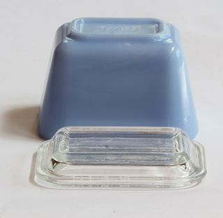 Vintage Rare PYREX Blue Delphite Refrigerator Dish 501 With Clear PYREX Lid 5