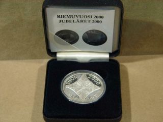 2000 Finland 100 Markkaa Silver Proof Coin With Very Rare