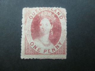 Queensland Stamps Stamps: 1d Red Chalon Rare - Post (c352)