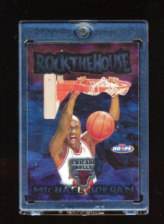 Michael Jordan 1997 - 98 Skybox Nba Hoops Rock The House Rare Insert Bulls