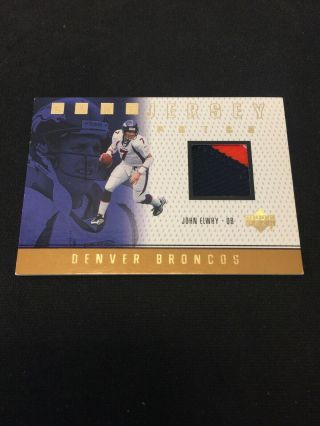 1999 Upper Decl John Elway Game Jersey 3 Color Patch Card Rare Y395