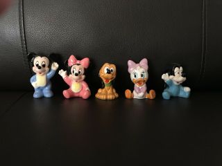 Rare Vintage Disney Babies Ceramic Figurines Set Mickey Minnie Pluto Daisy Goofy