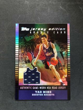 Yao Ming 2002 - 03 Topps Jersey Edition Game Worn Rookie Rc Black 44/99 Rare