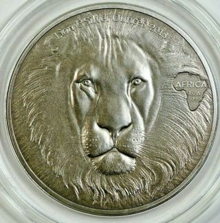 2013 Ghana Lion Silver 3 Oz With Rare - Mintage Of 500