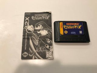 Knuckles Chaotix Sega 32x Cartridge,  Instruction Booklet Rare