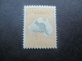Kangaroo Stamps: 5/ - Yellow C Of A Watermark - Rare (c297)