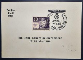 Germany In Occupied Poland 1940 Farmer On Rare Memo Card/fdc Look,  Polska,  Polen