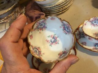 Haviland Limoges Set of 4 Ramekins 5 Under plates Rare Swags Roses Double Gold 4