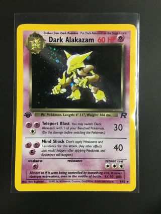 Pokémon Tcg - Dark Alakazam 1st Edition - Team Rocket Set 1/82 Holo Rare