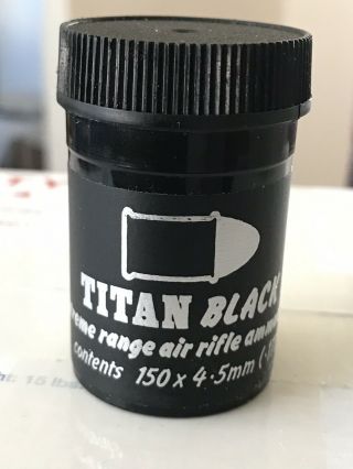 Rare Vintage 1980’s Black Titan.  177 Caliber Extreme Range Pellets Made In Uk