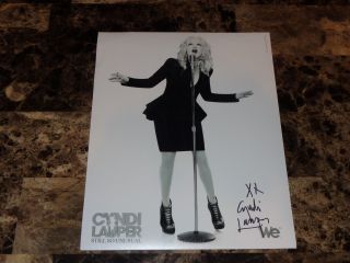 Cyndi Lauper Rare Authentic Hand Signed 8x10 Promo Press Photo Autographed, 3